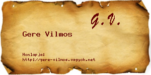 Gere Vilmos névjegykártya